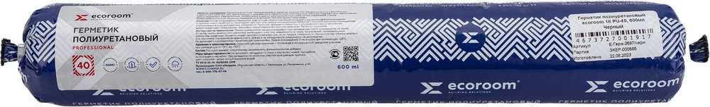 Полиуретановый герметик ECOROOM PU-40 черный, 600 мл Е-Герм-3697/черн