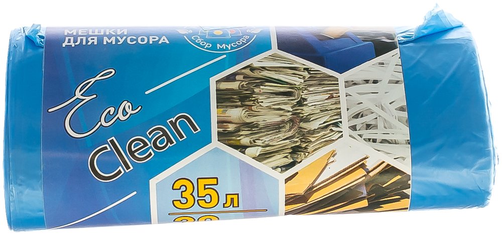 Мешки Ecoclean (35 л, 30 шт., ПНД, синий, 8 мкм, 48х58 см) Концепция Быта 3781