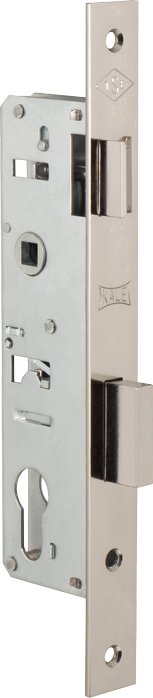 Корпус узкопрофильного замка с защёлкой KALE KILIT 153 (25 мм) w/b никель 10230