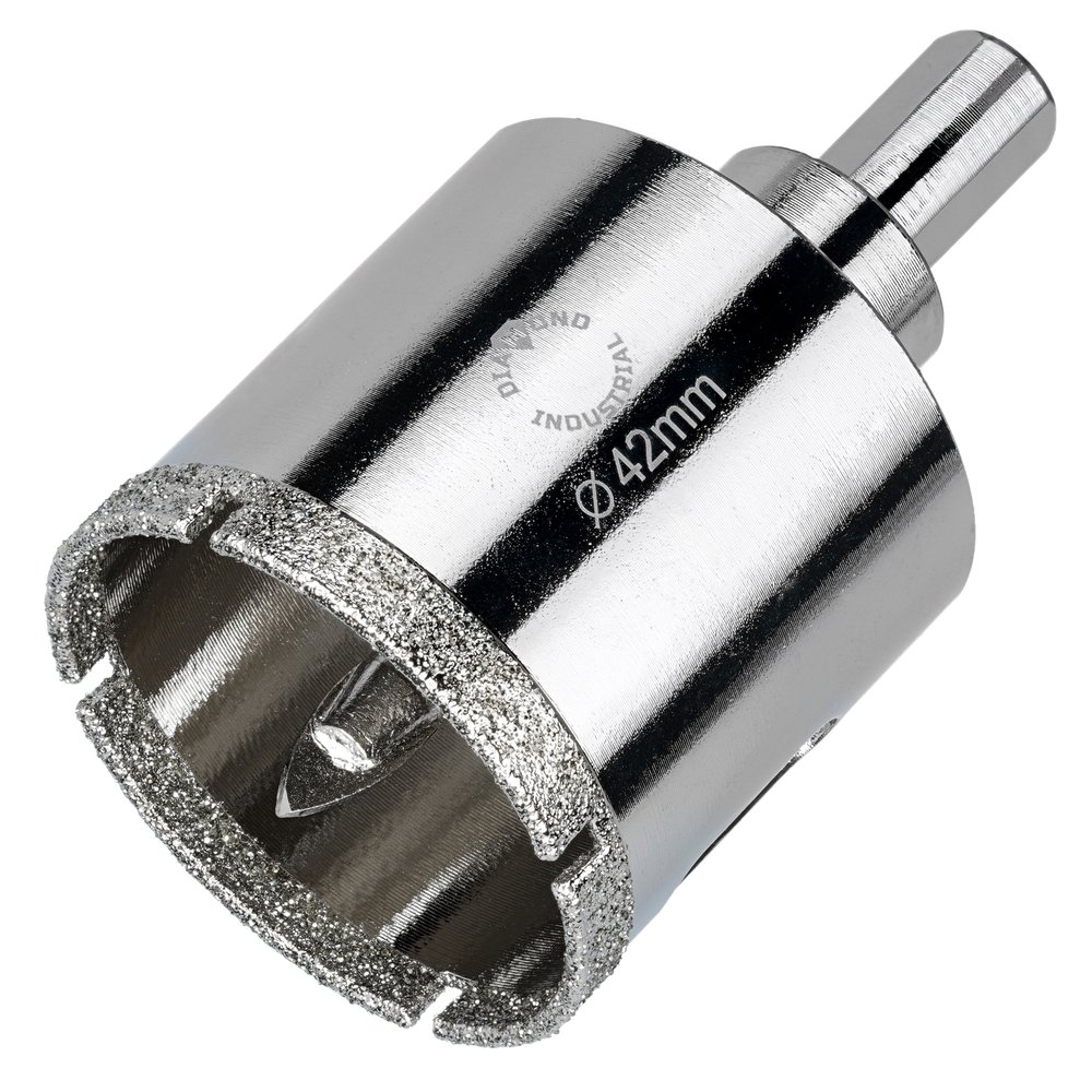 Коронка алмазная по керамограниту и керамике с центрирующим сверлом 42 мм Diamond Industrial DIDCSC042
