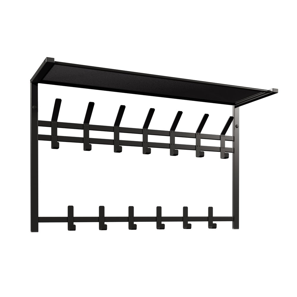 Вешалка ЗМИ с полкой 2-х ярусная Торонто 32, hanger with shelf черный ВСПТ32 Ч
