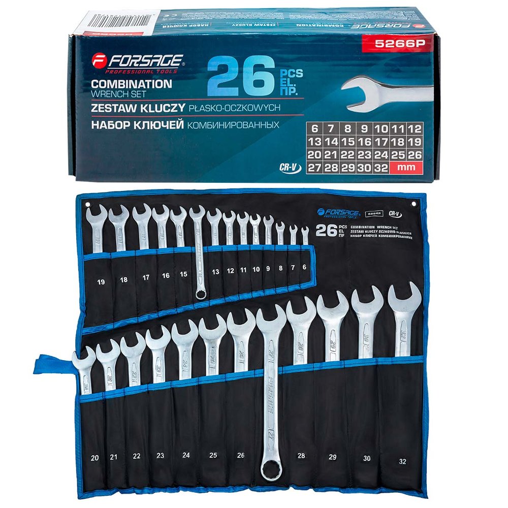 Набор ключей комбинированных Forsage 15грд., 26пр. F-5266P(17117)
