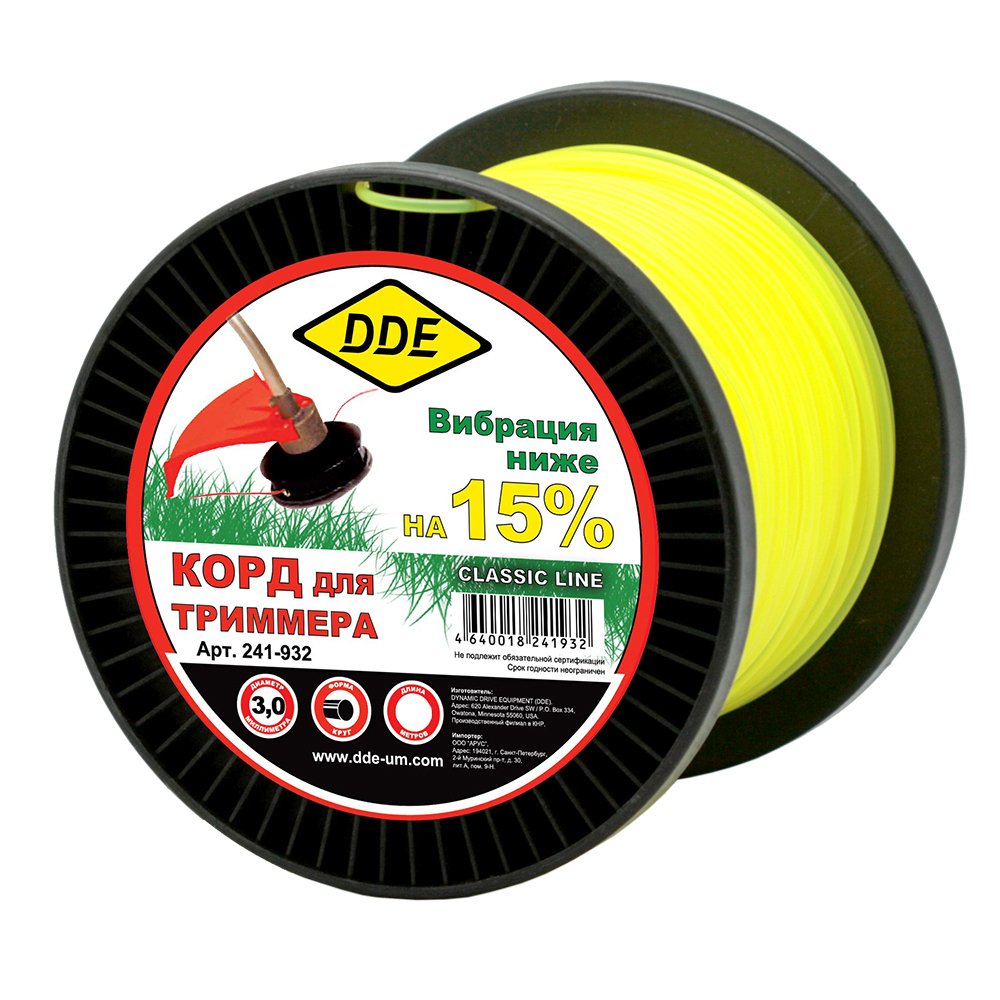 Корд триммерный Classic line на катушке (260 м, 3 мм) DDE 241-932