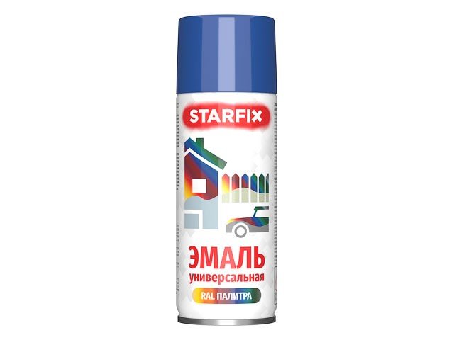 Краска-эмаль аэрозольная универсальная STARFIX синий, 520 мл (5010) SM-99038-1