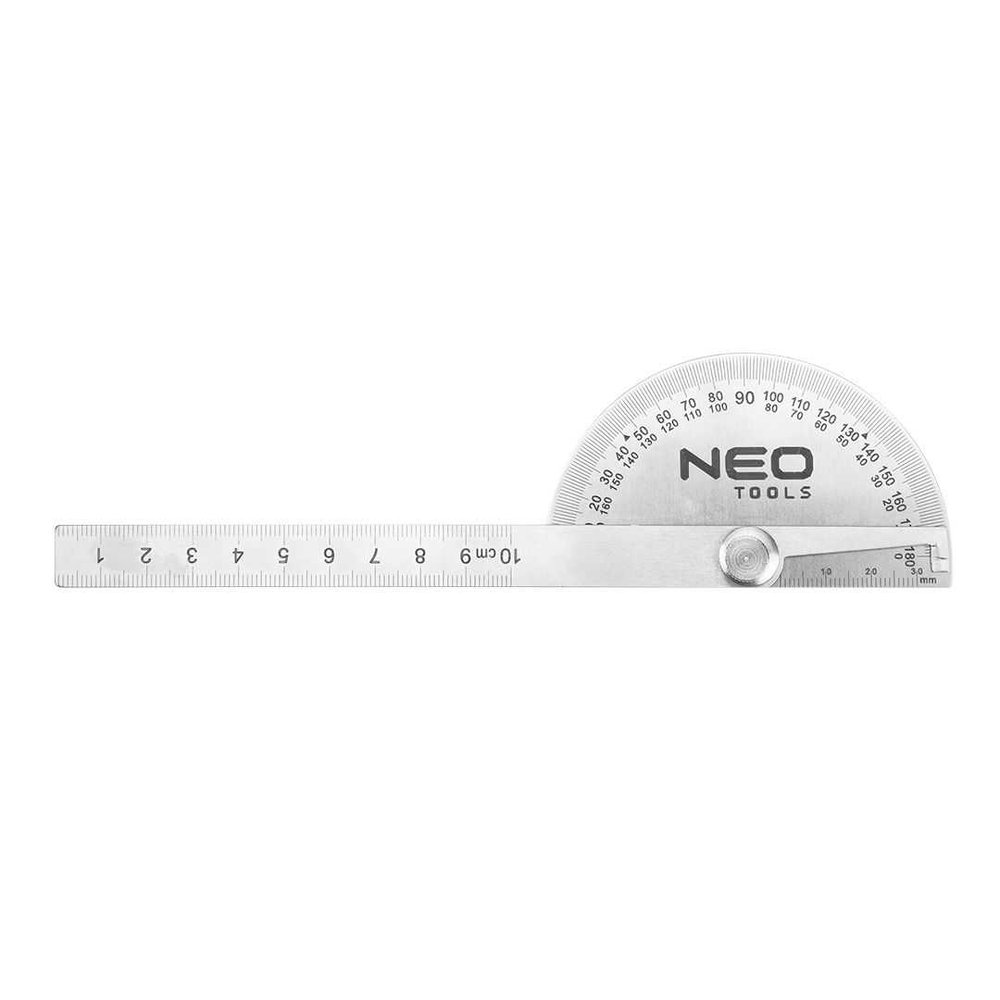 Угольник с линейкой NEO TOOLS нержавеющая сталь, 100 мм 72-320