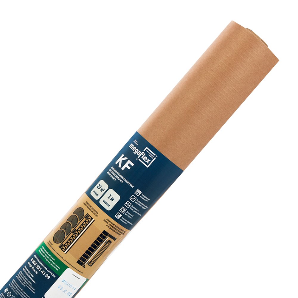 Фольга для бани, сауны Megaflex KF на крафт бумаге, 1х20 м, 20 кв. м FOIKF.100.20