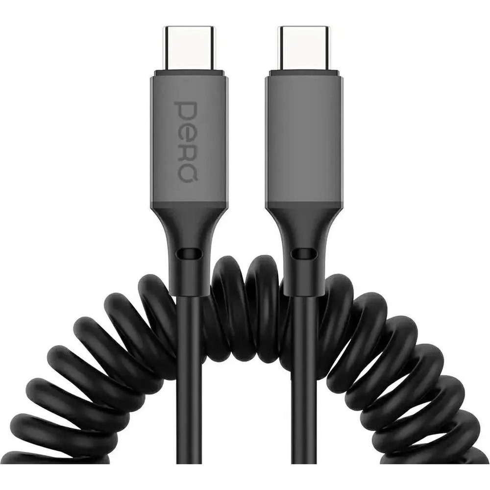 Кабель PERO DC16 ULTIMATE PD Type-C to Type-C, витой, 60W, 1.2m, Black
