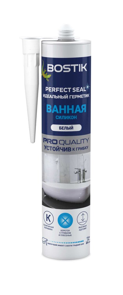 Идеальный герметик BOSTIK Perfect Seal Ванная, Силикон, белый, 280 мл BOK212786P