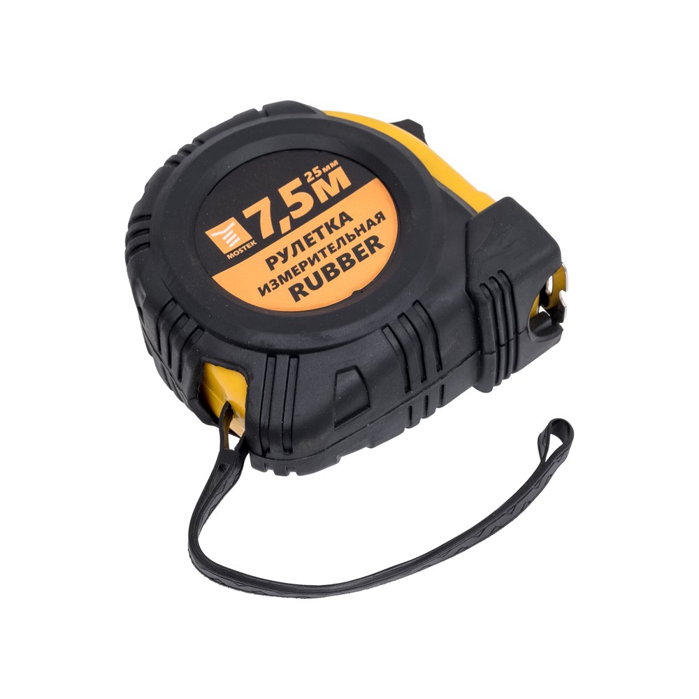 Измерительная рулетка MosTek Rubber 7.5 м, 25 мм, обрезиненная, с фиксатором 5147525