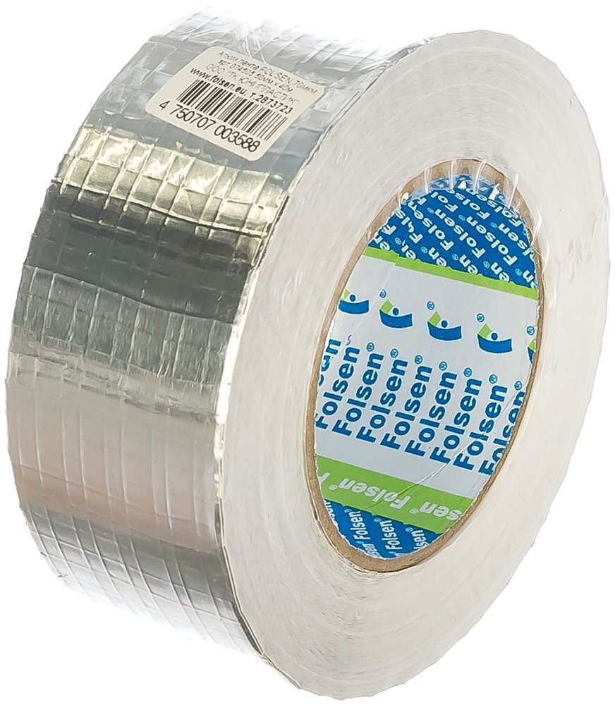 Алюминиевая лента FOLSEN 50мм x 40м, армированная, 70 мкм 074505