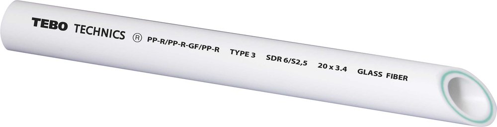 Труба TEBO PPR 50х8,3мм SDR6 армированная стекловолокном (4м) 030010406