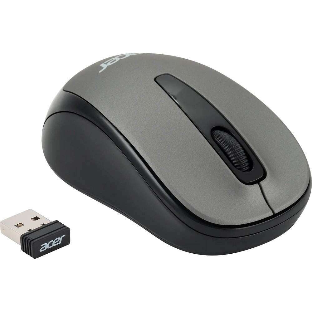 Мышь компьютерная Acer OMR134 серый оптичес. 1000dpi/2but беспровод. USB