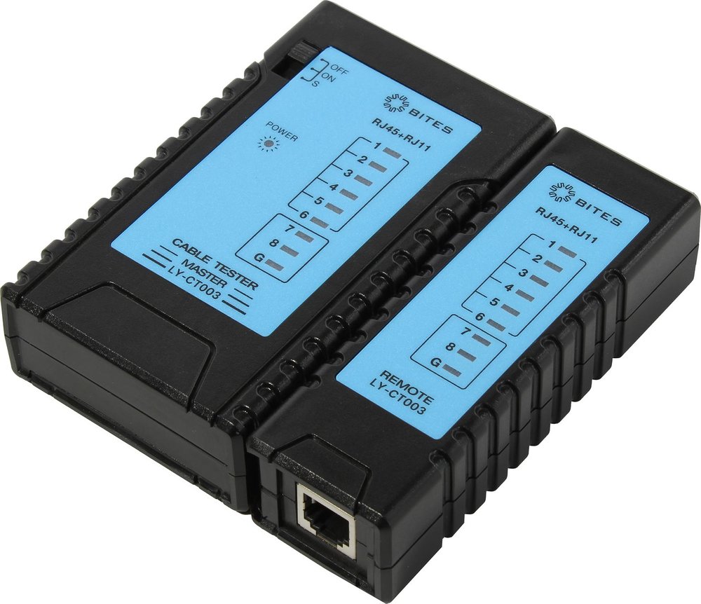 Сетевой тестер кабеля 5Bites UTP/FTP/STP RJ45, TEL RJ11/12  LY-CT003