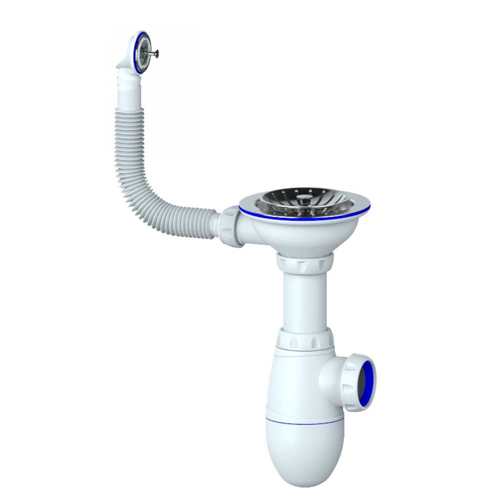 Сифон Unicorn B411 3 1/2х40 с круглым переливом винт, шток, ручка - латунь 533278