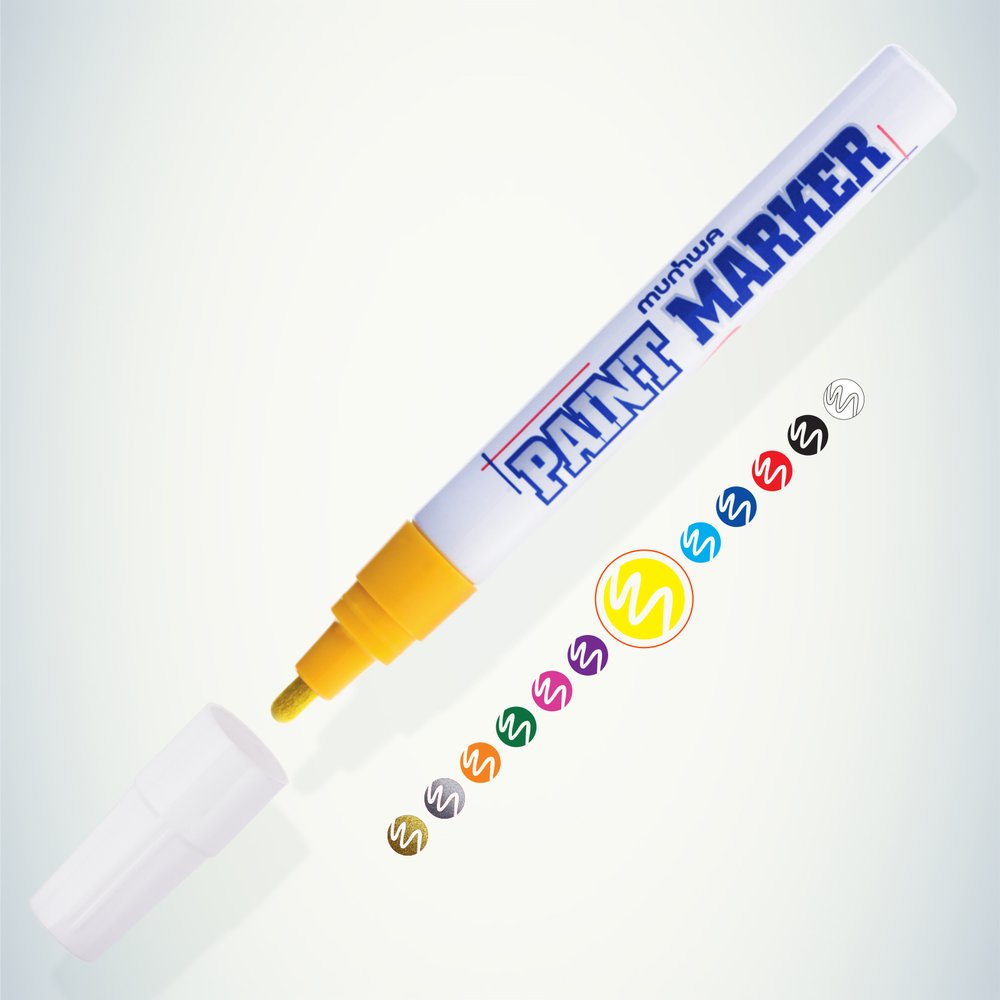 Маркеркраска MunHwa PAINT MARKER, желтая, 4мм PM08 12/576/13824 Б0048233