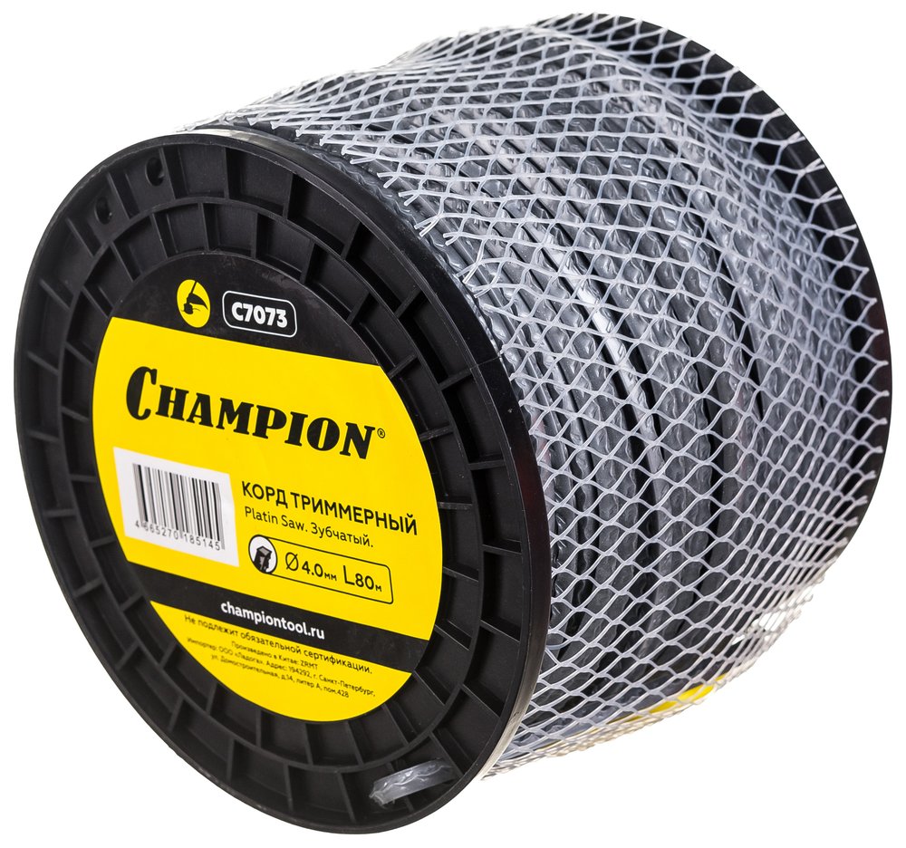 Корд триммерный Platin Saw (4.0 мм, 80 м, зубчатый) CHAMPION C7073