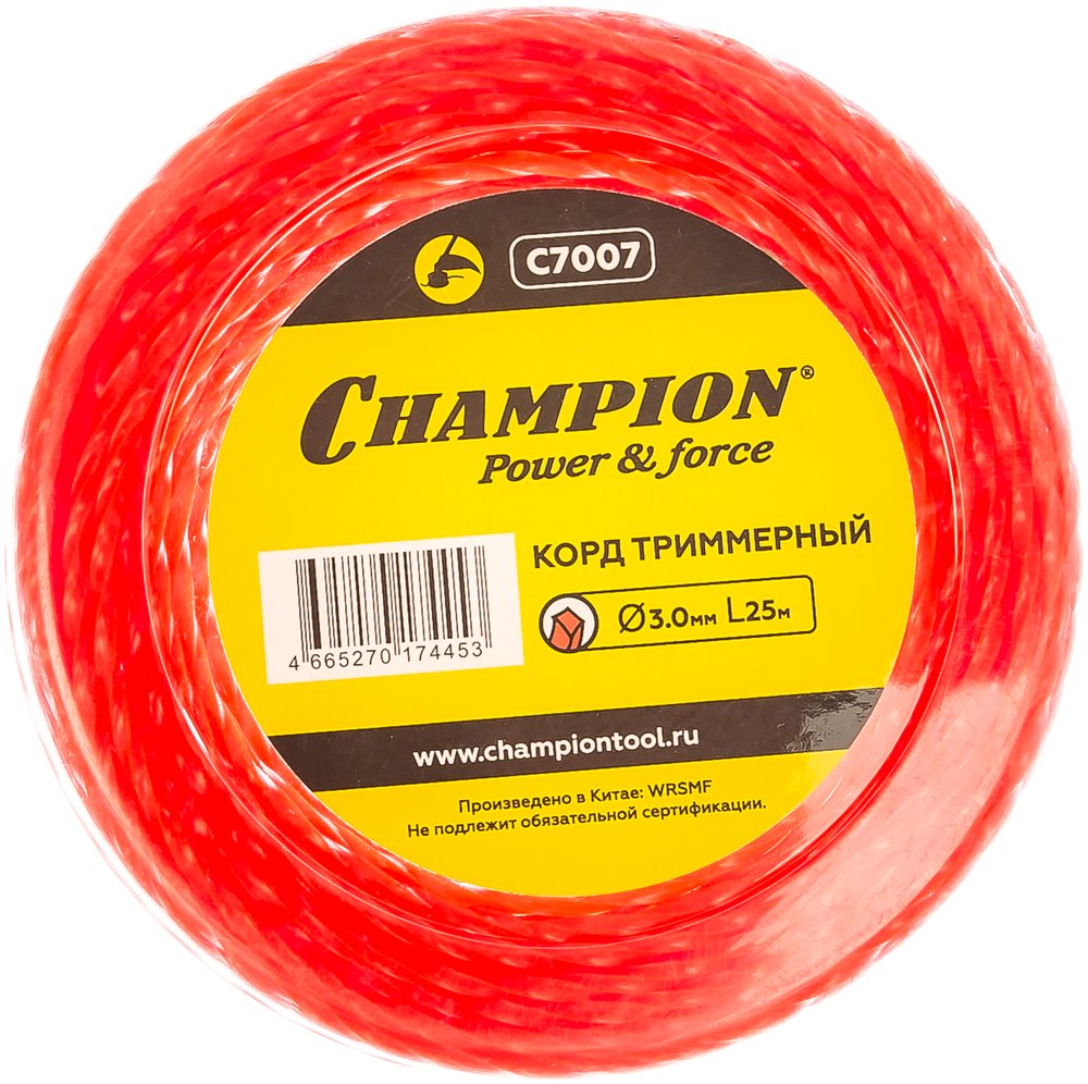 Корд триммерный Twisted Square (3.0 мм, 25 м, витой квадрат) CHAMPION C7007