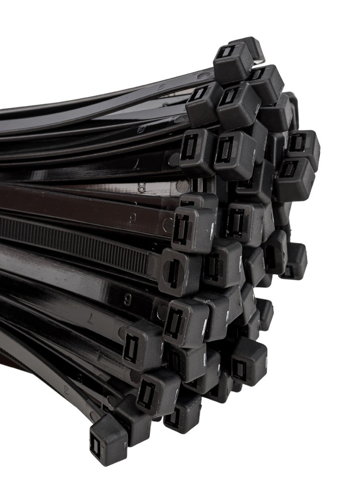 Нейлоновые стяжки FORTISFLEX КСС 8х350 черный 100 штук 50284