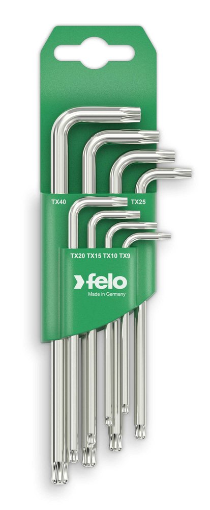 Набор Г-образных шестигранных ключей с шаровым окончанием Felo 8шт Torx T9-T40 34808011