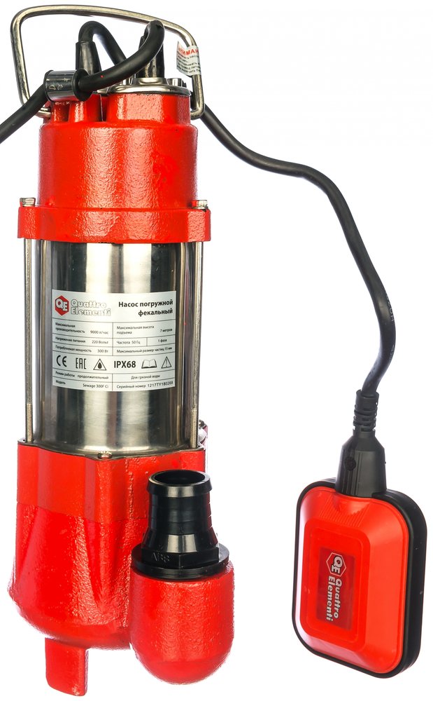 Фекальный насос QUATTRO ELEMENTI Sewage 300F Ci 910-140