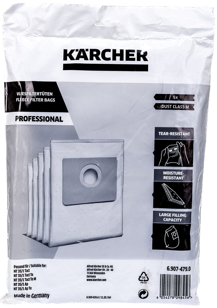 Мешки (5 шт, 35 л) для пылесосов Karcher 6.907-479