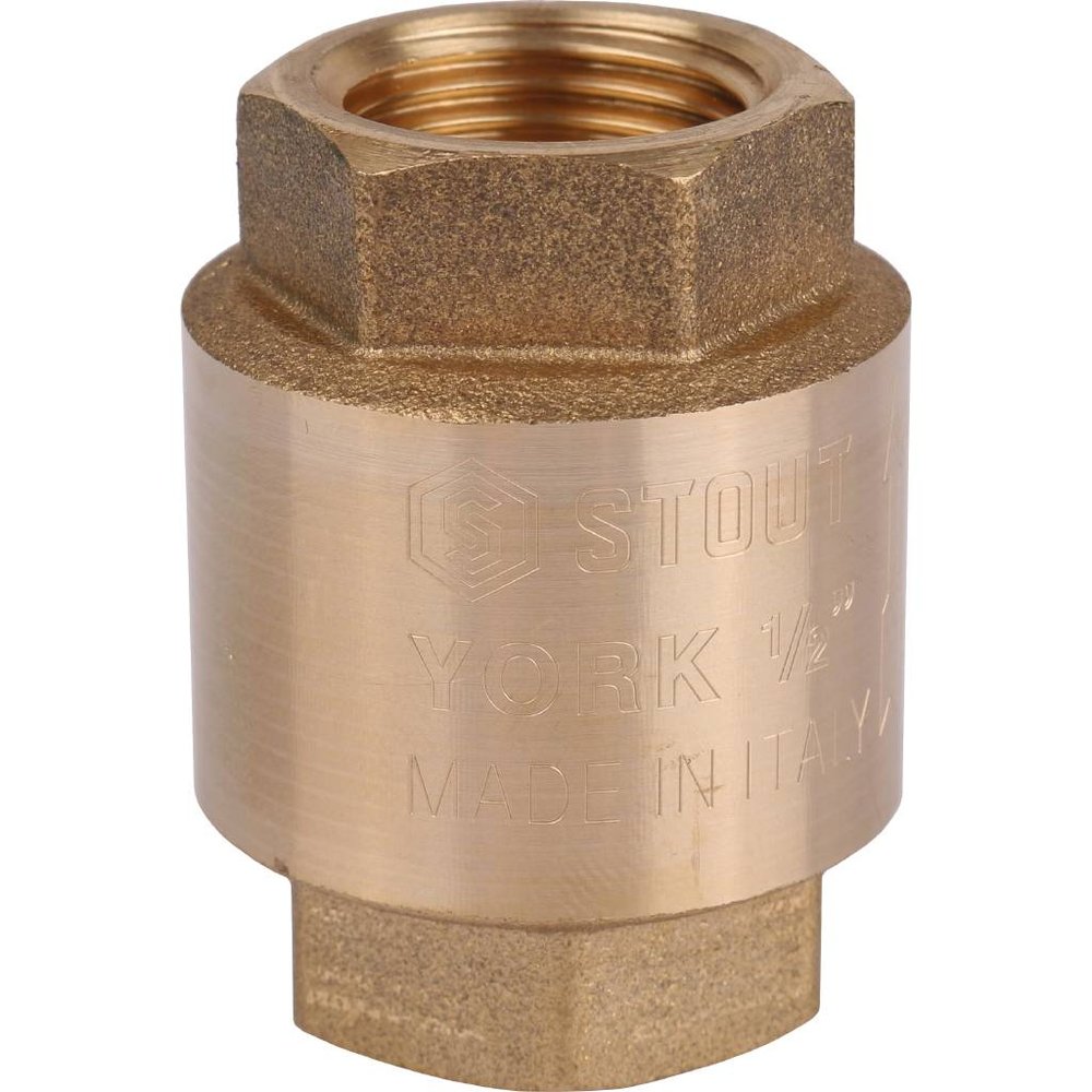 Обратный пружинный клапан STOUT Svc-0012-000015 1/2' муфтовый, с пластиковым седлом RG008T8CKERRJ5