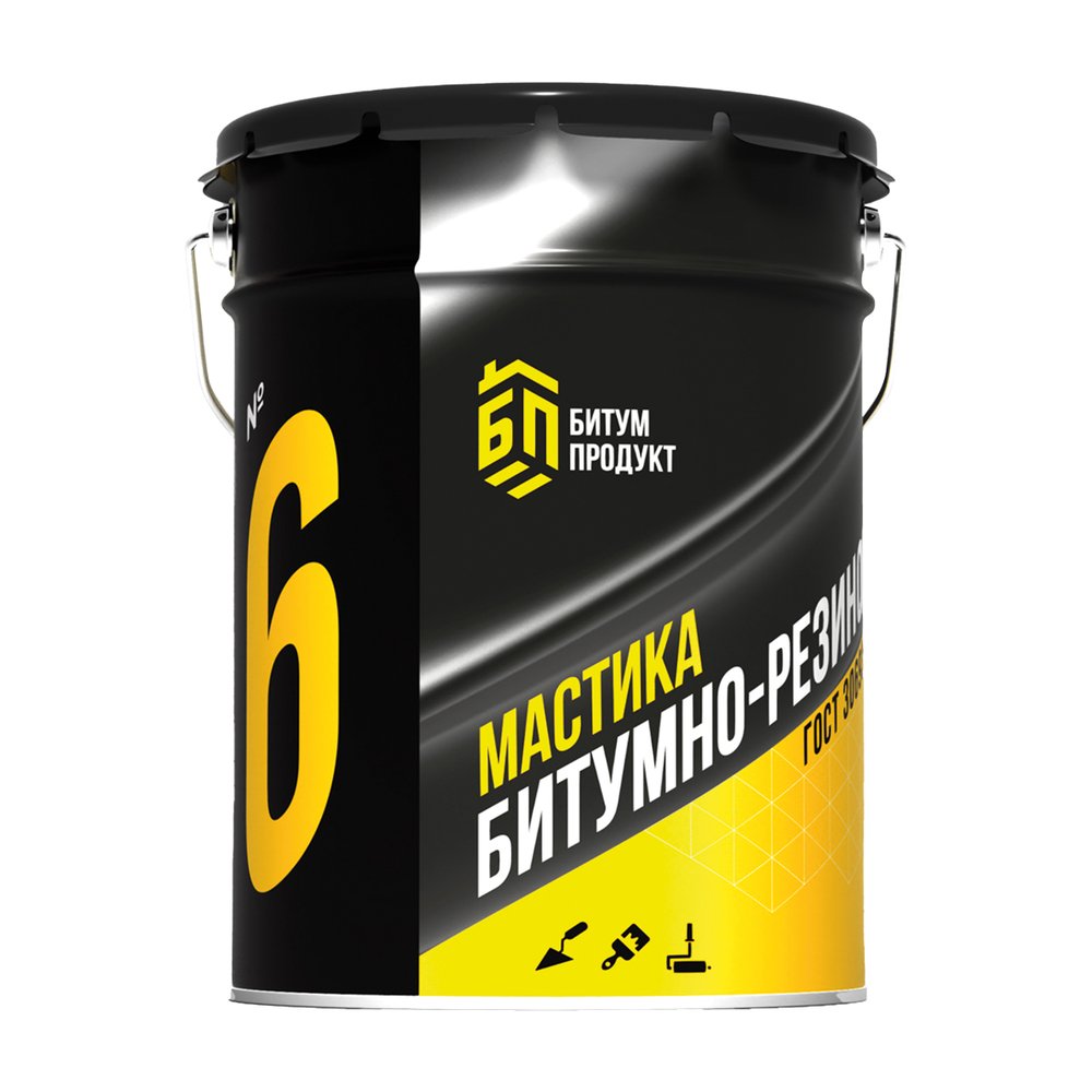 Мастика битумно-резиновая БИТУМ ПРОДУКТ, 21,5 л, BP-6