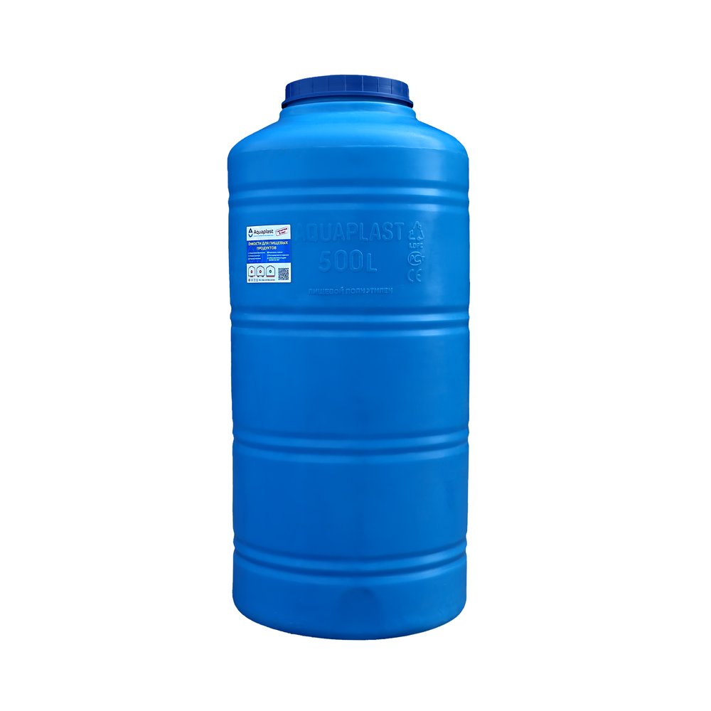 Овально-вертикальная емкость AQUAPLAST 500 л, синяя 4630017951826