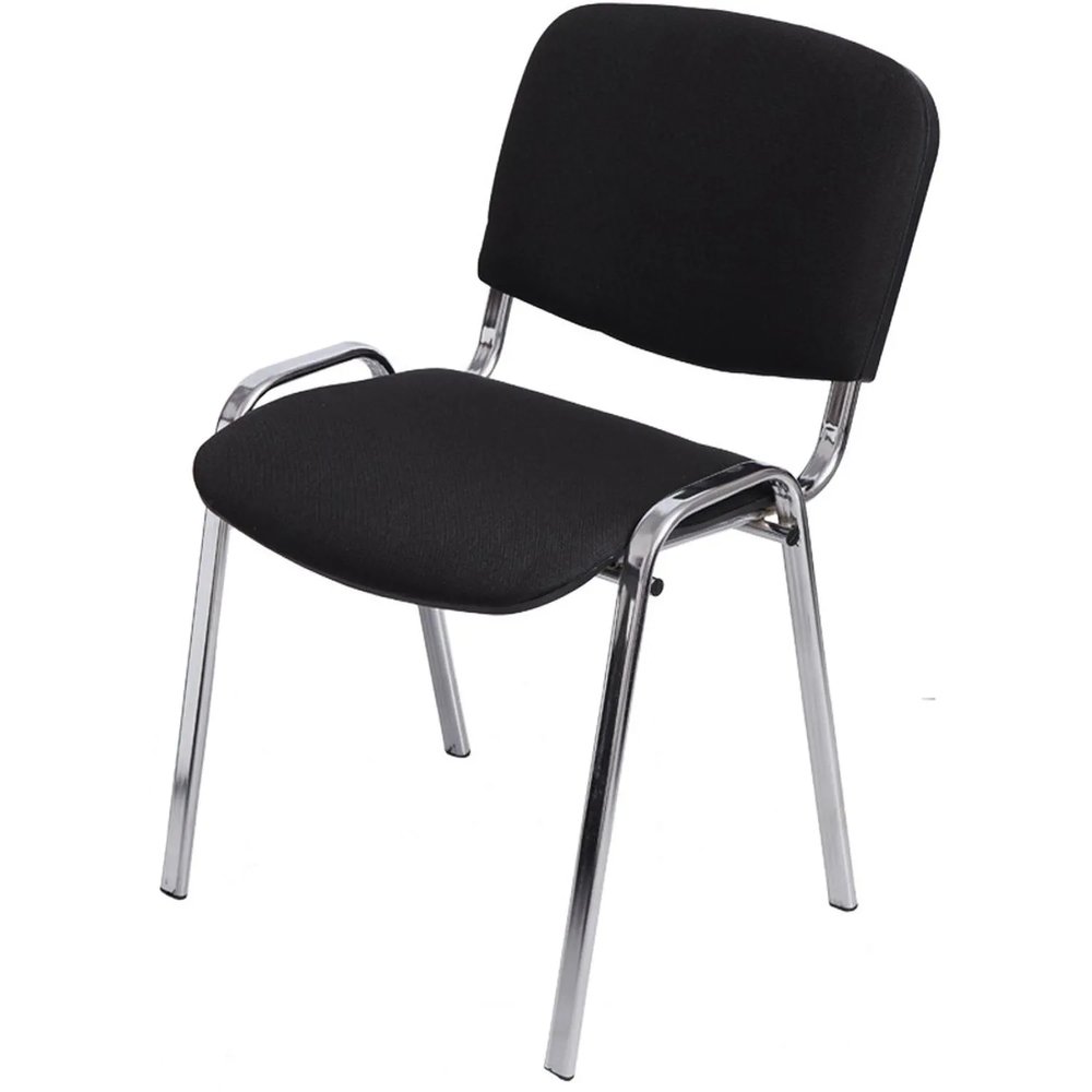 Стул FA_EChair Rio (ИЗО) хром, ткань чёрная С-11/ТК-1