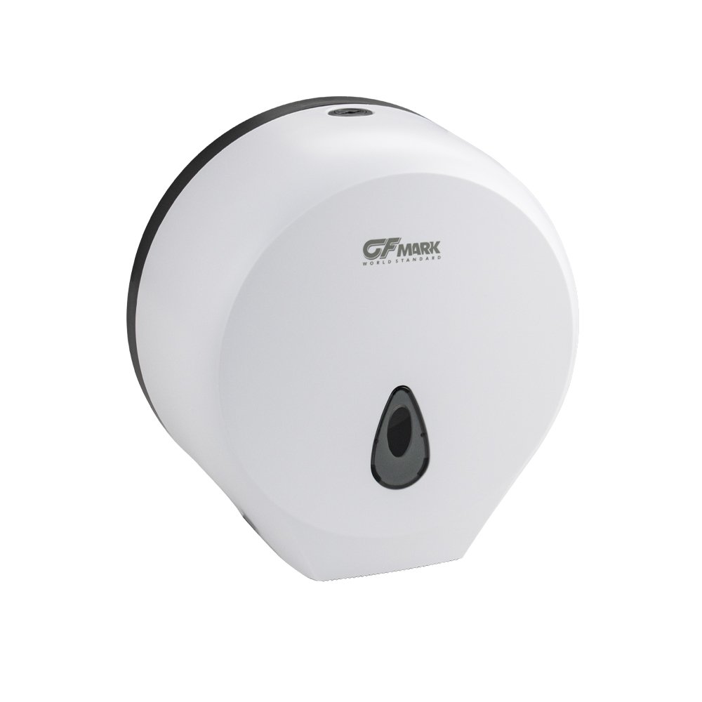 Диспенсер для туалетной бумаги GFmark в рулонах, с ключом, из АБС пластика, цвет БЕЛЫЙ. 915