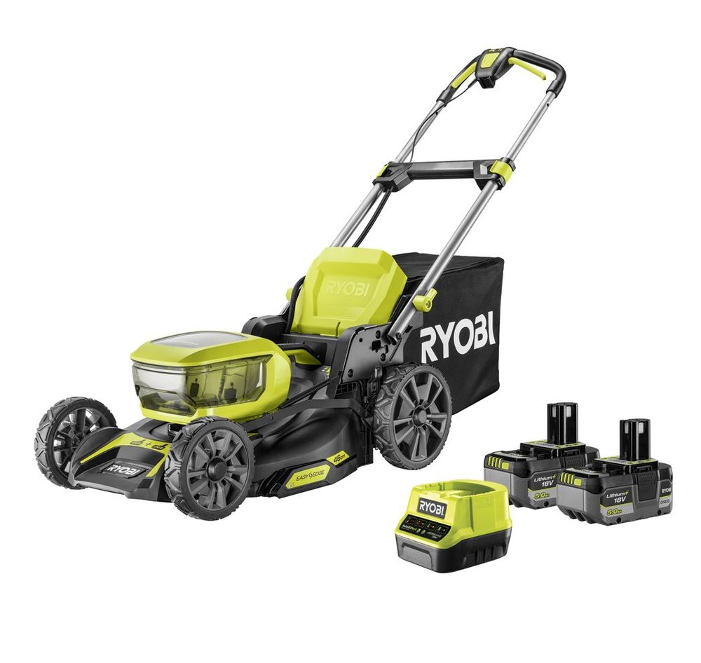 Аккумуляторная бесщеточная газонокосилка Ryobi 18В RY18LMX46A-250, 46см 5133005790