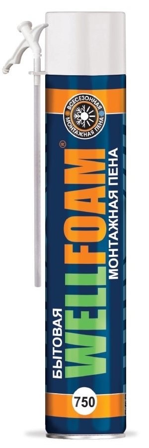 Пена полиуретановая монтажная WELLFOAM бытовая всесезонная 750 WF750B