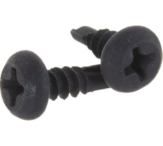 Саморез крепежная техника 3.5x9.5 мм, чёрная полусфера острый, 1000 шт. 430205 БК