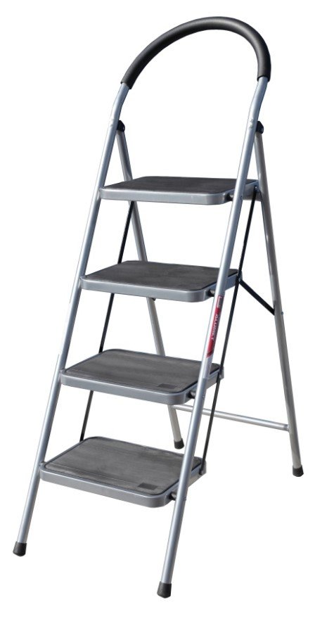 Стальная стремянка Алюмет с широкими ступенями 4 ступени. Серия MCH204