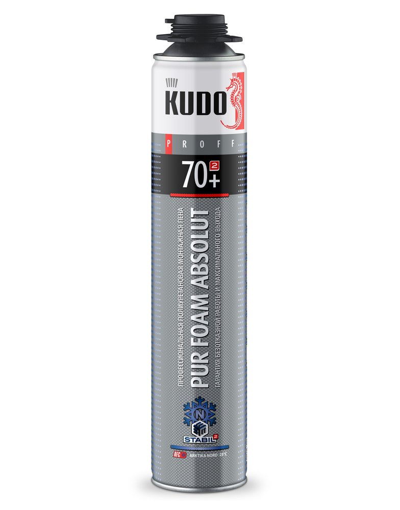 Пена полиуретановая монтажная KUDO PROFF 70+ ARKTIKA NORD 1000 мл + KUPP10WN70+