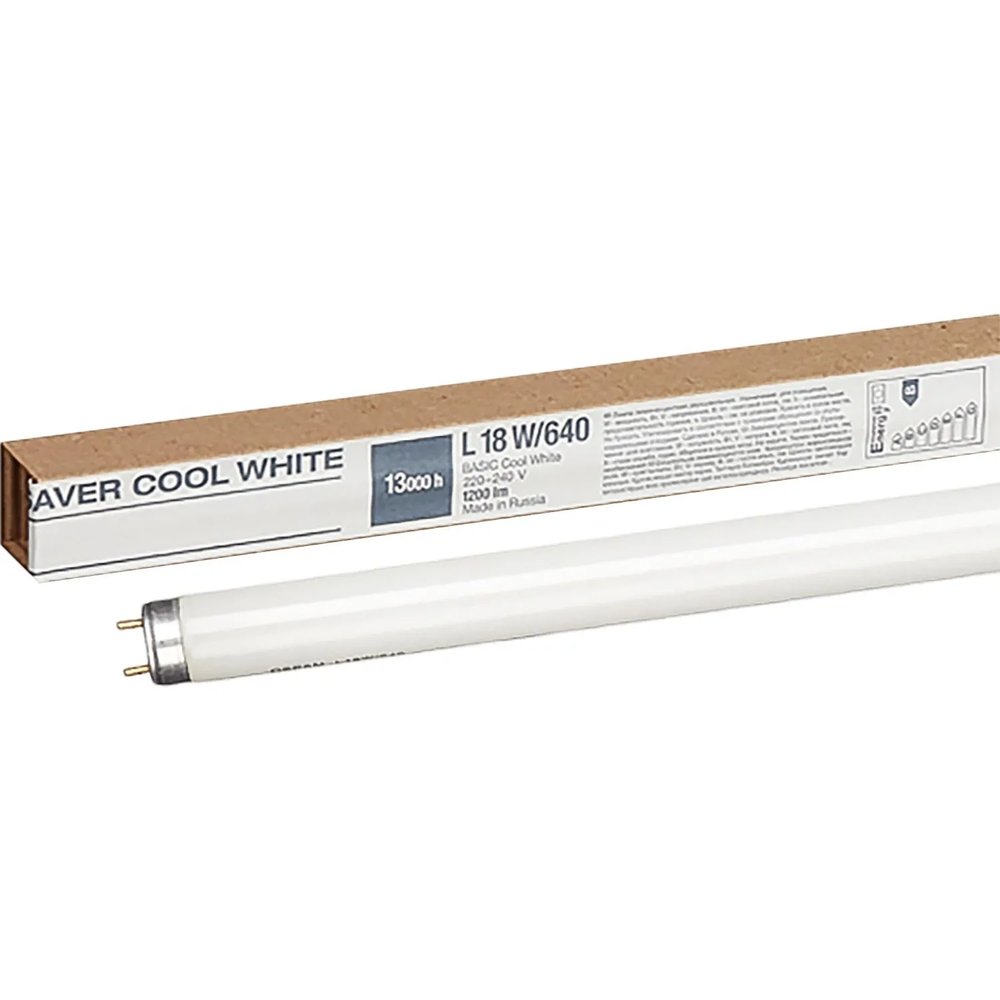 Лампа люминесцентная Osram люминесц. L 18W/640 G13 4000К хол.бел. 25шт/уп