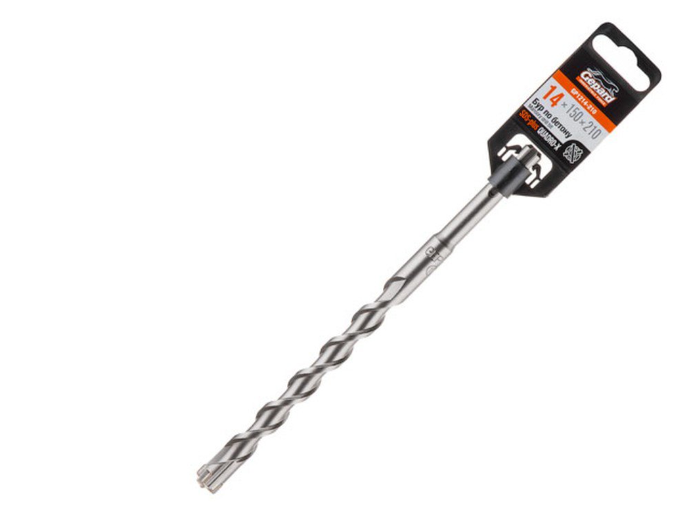 Бур сверло 14x150x210 мм, SDS-plus, Quadro-x Gepard GP1214-210