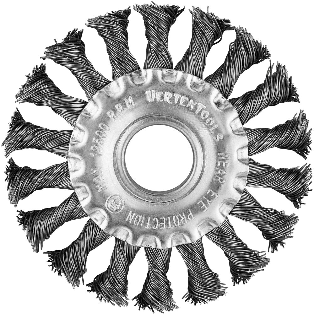 Щетка плоская (100х22 мм, крученая проволока) для УШМ vertextools 12100-100