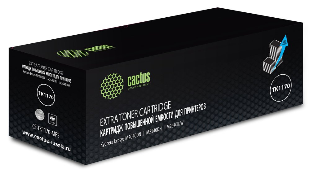 Лазерный картридж Cactus tk-1170x черный, 12000 страниц, для kyocera ecosys m2040dn/ m2540 CS-TK1170-MPS 1394586