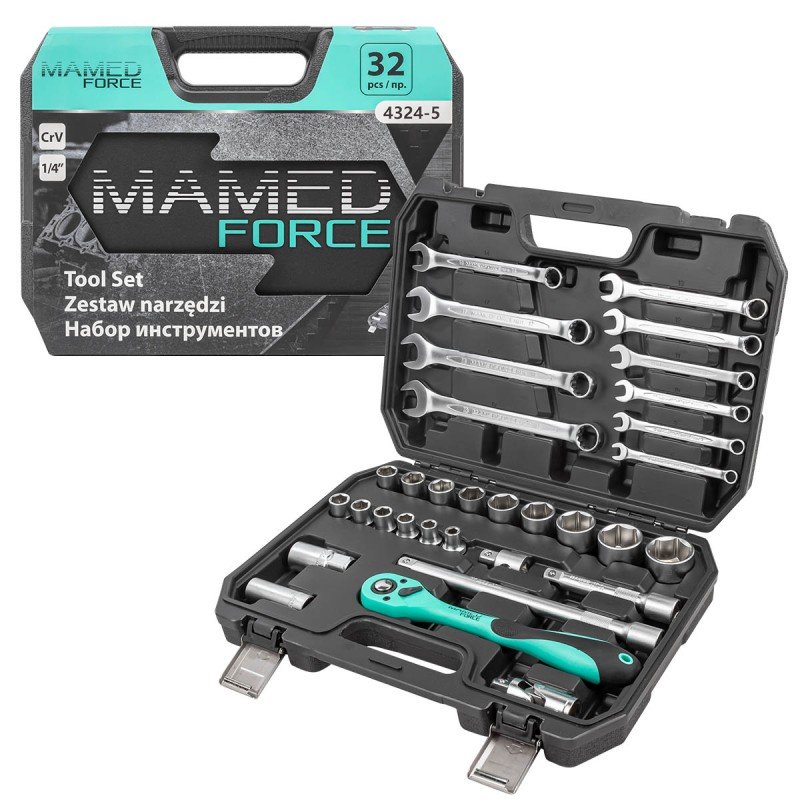 Набор инструментов profi 32пр. 1/2'(6гр)(4-32мм) MAMEDFORCE MF-4324-5(54634)