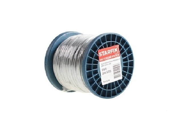 Стальной трос STARFIX оцинкованный, М2.5, DIN 3055, бухта 200 м SMP-53695-200