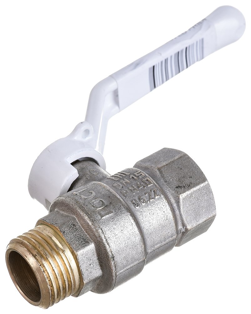 Кран шаровой латунный LD PRIDE 47.15.В-Н.Р Ду 15 Ру 40 рычаг (white) с биркой LD 47.313.15 W