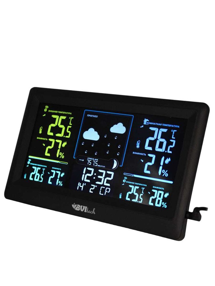 Метеостанция с 3-мя беспроводными датчиками BVItech BV-678 PH3