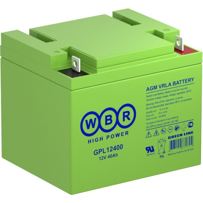 Аккумулятор для ИБП WBR GPL12400 12В, 40 Ач УТ-00000235