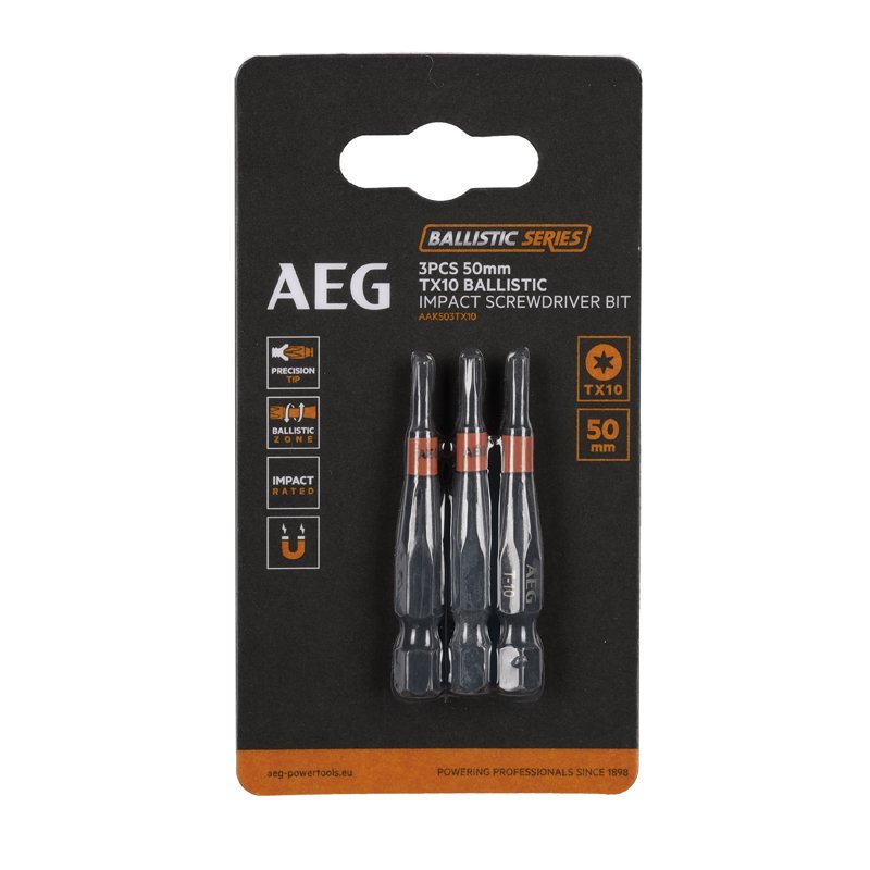 Биты ударные AAK503TX10 (3 шт, TX10, 50 мм) AEG 4932479186