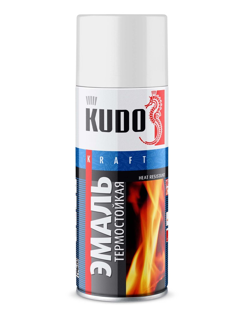 Эмаль термостойкая KUDO белая 0.52 л KU-5003