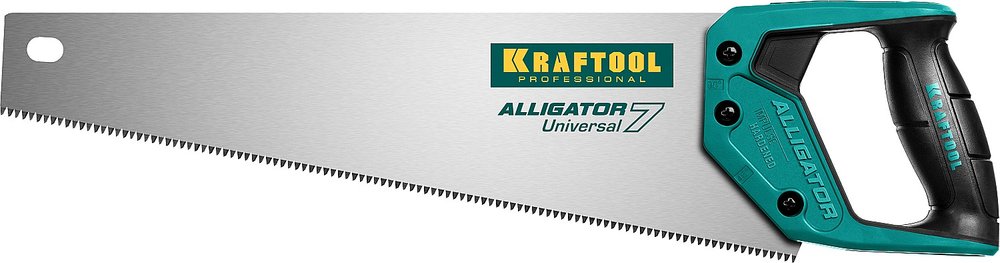 Ножовка KRAFTOOL Alligator Universal 7 универсальная, 400 мм, 7 TPI, 3D зуб, 15004-40_z01