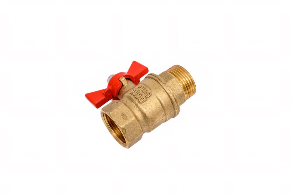 Кран шаровой Valfex N/P59 бирка для воды, 3/4' ВР/НР, ручка бабочка, латунный 11Б27фт1М (72/18) VF.218.LB1.034.N/P59.Bir