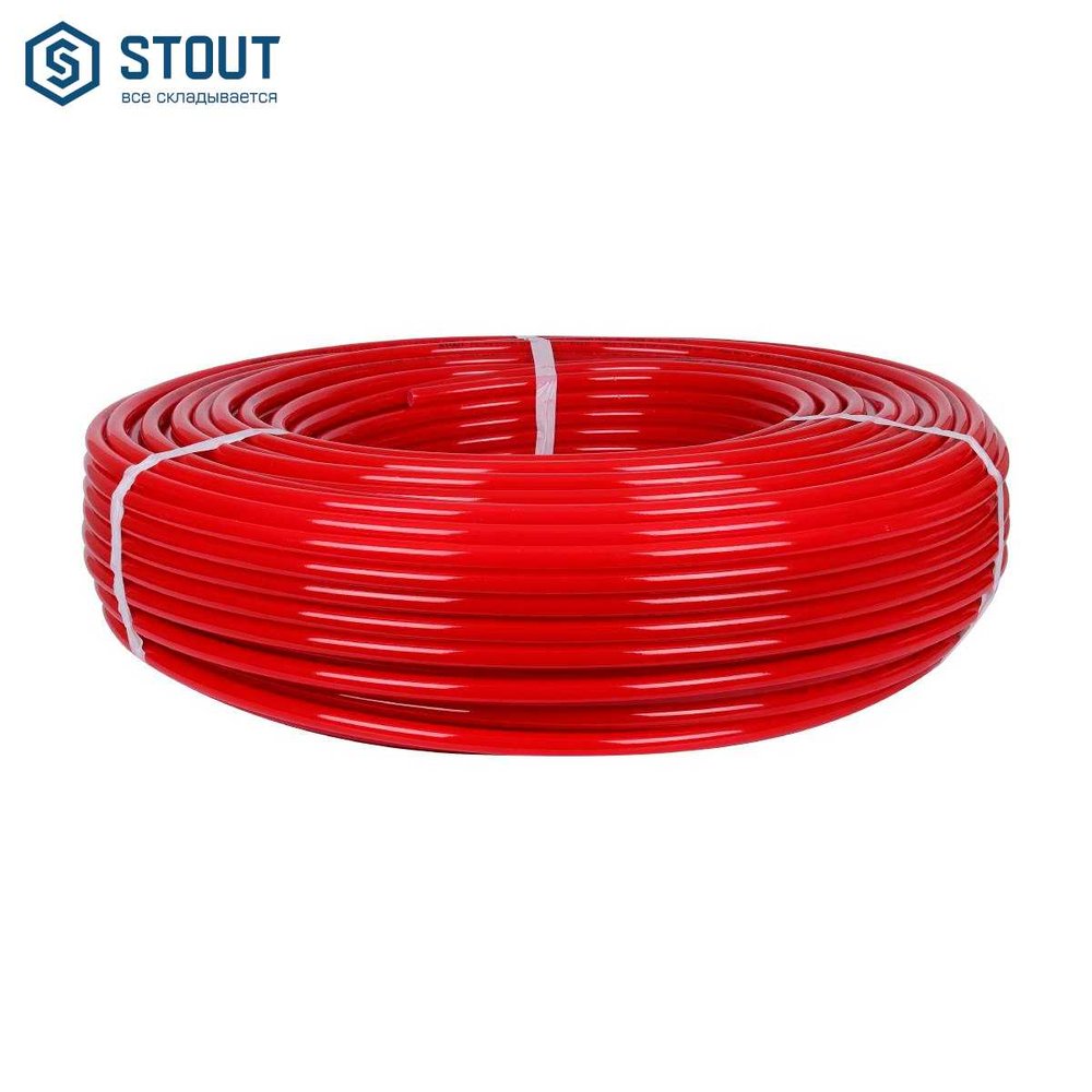 Труба из сшитого полиэтилена с кислородным слоем STOUT PEX-a 16х2,0 бухта 500 м красная SPX-0002-501620