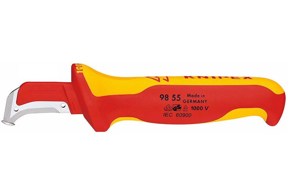 Нож для удаления изоляции KNIPEX VDE, с 'пяткой', нержавеющая хирургическая сталь KN-9855SB
